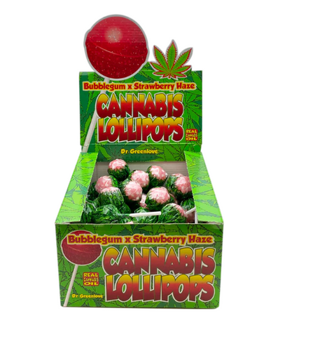 Chupas de cannabis Bublegum x Strawberry haze